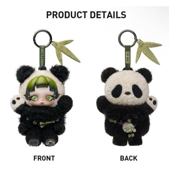 POP MART Skullpanda LAZY Panda Plush Doll Pendant LIMITED EDITION Green / Black - Picture 3 of 9